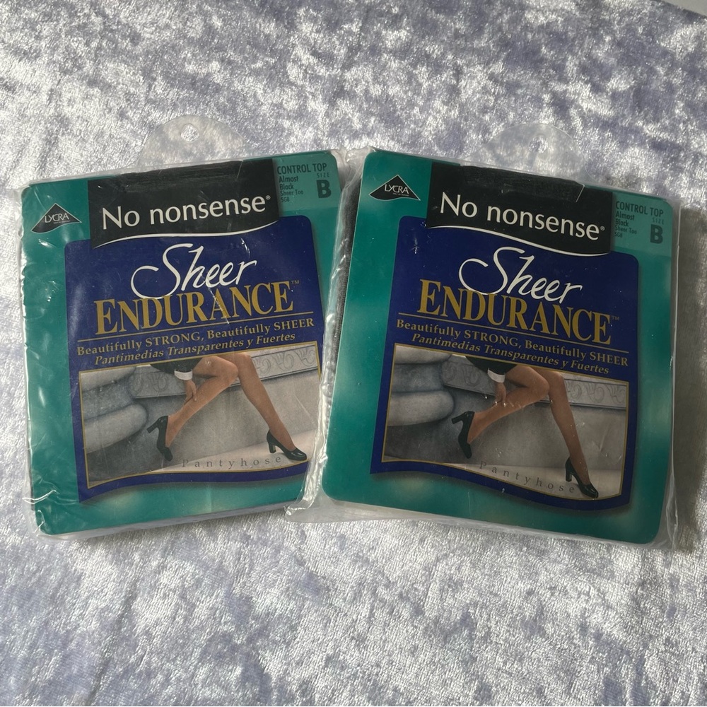 VTG SizeB SheerEndurance Pantyhose - Almost Black Controltop sheer toe Nightlife